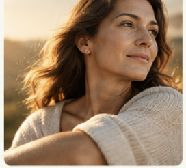 Woman enjoying the sunlight outdoors